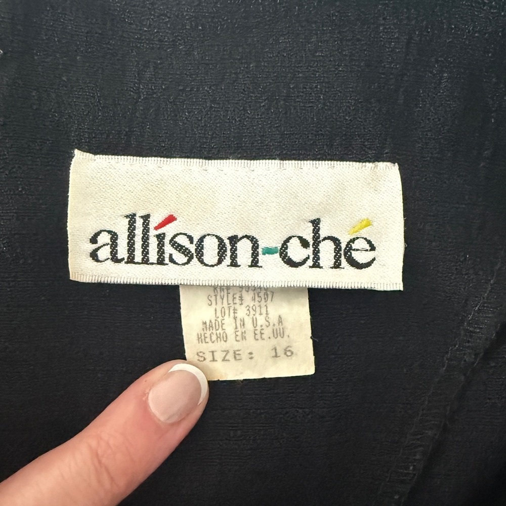 Allison-che Black Short Sleeve Sheath Dress With‎ Metal Detail Size 16 - Picture 8 of 11